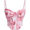 imageSHENHE Womens Sexy Floral Corset Top Tie Dye Bustier Dressy Crop Tops Backless Concert TopPink