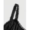 imageSHENHE Womens Lace Bow Front Spaghetti Strap V Neck Camisole Y2K Goth Crop Top TankBlack