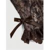 imageSHENHE Womens Lace Bow Front Spaghetti Strap V Neck Camisole Y2K Goth Crop Top TankBrown