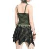 imageSHENHE Womens Lace Bow Front Spaghetti Strap V Neck Camisole Y2K Goth Crop Top TankGreen