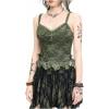 imageSHENHE Womens Lace Bow Front Spaghetti Strap V Neck Camisole Y2K Goth Crop Top TankGreen