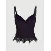 imageSHENHE Womens Lace Bow Front Spaghetti Strap V Neck Camisole Y2K Goth Crop Top TankPurple