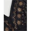 imageSHENHE Womens Open Back Knitted Halter Crop Top Tie Backless Embroidered Hippie TopBlack