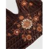 imageSHENHE Womens Open Back Knitted Halter Crop Top Tie Backless Embroidered Hippie TopBrown Floral