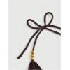imageSHENHE Womens Open Back Knitted Halter Crop Top Tie Backless Embroidered Hippie TopCoffee Brown