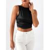 imageSHENHE Womens Satin Crop Top Ruched Tie Bow Tops Sexy Boat Neck Open Back Sparkle Silk Blouse Going OutBlack
