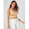 imageSHENHE Womens Satin Crop Top Ruched Tie Bow Tops Sexy Boat Neck Open Back Sparkle Silk Blouse Going OutChampagne