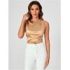 imageSHENHE Womens Satin Crop Top Ruched Tie Bow Tops Sexy Boat Neck Open Back Sparkle Silk Blouse Going OutChampagne