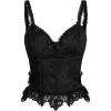 imageSHENHE Womens Lace Bow Front Spaghetti Strap V Neck Camisole Y2K Goth Crop Top TankBlack