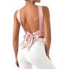 imageSHENHE Womens Satin Crop Top Ruched Tie Bow Tops Sexy Boat Neck Open Back Sparkle Silk Blouse Going OutPink