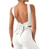 imageSHENHE Womens Satin Crop Top Ruched Tie Bow Tops Sexy Boat Neck Open Back Sparkle Silk Blouse Going OutWhite