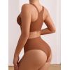 imageSHENHE Womens 2 Piece Seamless No Show Lingerie Set Racerback Bra and High Waisted UnderwearBrown