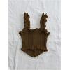 imageSHENHE Womens Asymmetrical Frilled Wide Strap Tank Top Button Down Crop Knit TopCoffee Brown