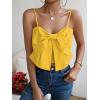 imageSHENHE Womens Bow Front Sleeveless Spaghetti Strap Shirred Cami Tank Crop TopsYellow