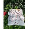 imageSHENHE Womens Button Up Short Sleeve Collared Asymmetrical Cropped Shirt Top BlouseWhite Cherry Print