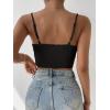 imageSHENHE Womens Crochet See Through Hollow Out Square Neck Sleeveless Backless Draped Crop Cami TopBlack