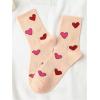 imageSHENHE Womens Embroidered Patterned Cute Crew Socks Breathable Soft Above Ankle SocksMulticolor Heart B