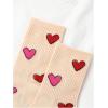 imageSHENHE Womens Embroidered Patterned Cute Crew Socks Breathable Soft Above Ankle SocksMulticolor Heart B