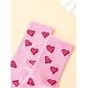 imageSHENHE Womens Embroidered Patterned Cute Crew Socks Breathable Soft Above Ankle SocksPink Heart D