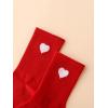 imageSHENHE Womens Embroidered Patterned Cute Crew Socks Breathable Soft Above Ankle SocksRed Heart