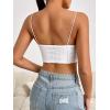 imageSHENHE Womens Eyelet Embroidery Spaghetti Strap Bandana Top Hanky Hem Crop Cami TopWhite