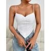 imageSHENHE Womens Eyelet Embroidery Spaghetti Strap Bandana Top Hanky Hem Crop Cami TopWhite