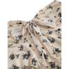 imageSHENHE Womens Floral Strapless Tie Front Lettuce Trim Asymmetrical Flare Boho Tube TopApricot