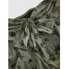 imageSHENHE Womens Floral Strapless Tie Front Lettuce Trim Asymmetrical Flare Boho Tube TopArmy Green