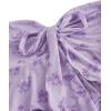 imageSHENHE Womens Floral Strapless Tie Front Lettuce Trim Asymmetrical Flare Boho Tube TopMauve Purple
