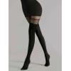imageSHENHE Womens Mesh Patterned Tights Opaque Thigh High Stockings Pantyhose Leggings Black One Size