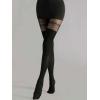 imageSHENHE Womens Mesh Patterned Tights Opaque Thigh High Stockings Pantyhose Leggings Black One Size