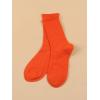 imageSHENHE Womens Ribbed Knit Cushioned Athletic Running Mid Calf Crew SocksDark Orange