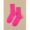 imageSHENHE Womens Ribbed Knit Cushioned Athletic Running Mid Calf Crew SocksHot Pink
