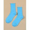 imageSHENHE Womens Ribbed Knit Cushioned Athletic Running Mid Calf Crew SocksLight Blue