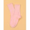 imageSHENHE Womens Ribbed Knit Cushioned Athletic Running Mid Calf Crew SocksPink