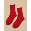 imageSHENHE Womens Ribbed Knit Cushioned Athletic Running Mid Calf Crew SocksRed