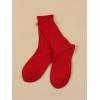 imageSHENHE Womens Ribbed Knit Cushioned Athletic Running Mid Calf Crew SocksRed