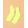 imageSHENHE Womens Ribbed Knit Cushioned Athletic Running Mid Calf Crew SocksYellow