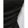 imageSHENHE Womens Strapless Asymmetrical Textured Tube Top Ruched Split Hem Bandeau TopBlack