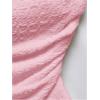 imageSHENHE Womens Strapless Asymmetrical Textured Tube Top Ruched Split Hem Bandeau TopPink