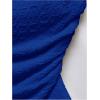 imageSHENHE Womens Strapless Asymmetrical Textured Tube Top Ruched Split Hem Bandeau TopRoyal Blue