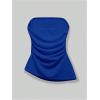 imageSHENHE Womens Strapless Asymmetrical Textured Tube Top Ruched Split Hem Bandeau TopRoyal Blue