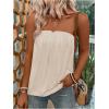 imageSHENHE Womens Strapless Casual Loose Fit Tube Sleeveless Summer Plain Basic TopApricot