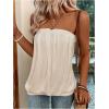 imageSHENHE Womens Strapless Casual Loose Fit Tube Sleeveless Summer Plain Basic TopApricot