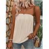 imageSHENHE Womens Strapless Casual Loose Fit Tube Sleeveless Summer Plain Basic TopApricot