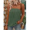 imageSHENHE Womens Strapless Casual Loose Fit Tube Sleeveless Summer Plain Basic TopArmy Green