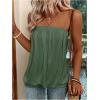 imageSHENHE Womens Strapless Casual Loose Fit Tube Sleeveless Summer Plain Basic TopArmy Green