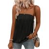 imageSHENHE Womens Strapless Casual Loose Fit Tube Sleeveless Summer Plain Basic TopBlack