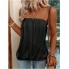 imageSHENHE Womens Strapless Casual Loose Fit Tube Sleeveless Summer Plain Basic TopBlack