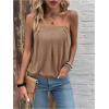 imageSHENHE Womens Strapless Casual Loose Fit Tube Sleeveless Summer Plain Basic TopMocha Brown